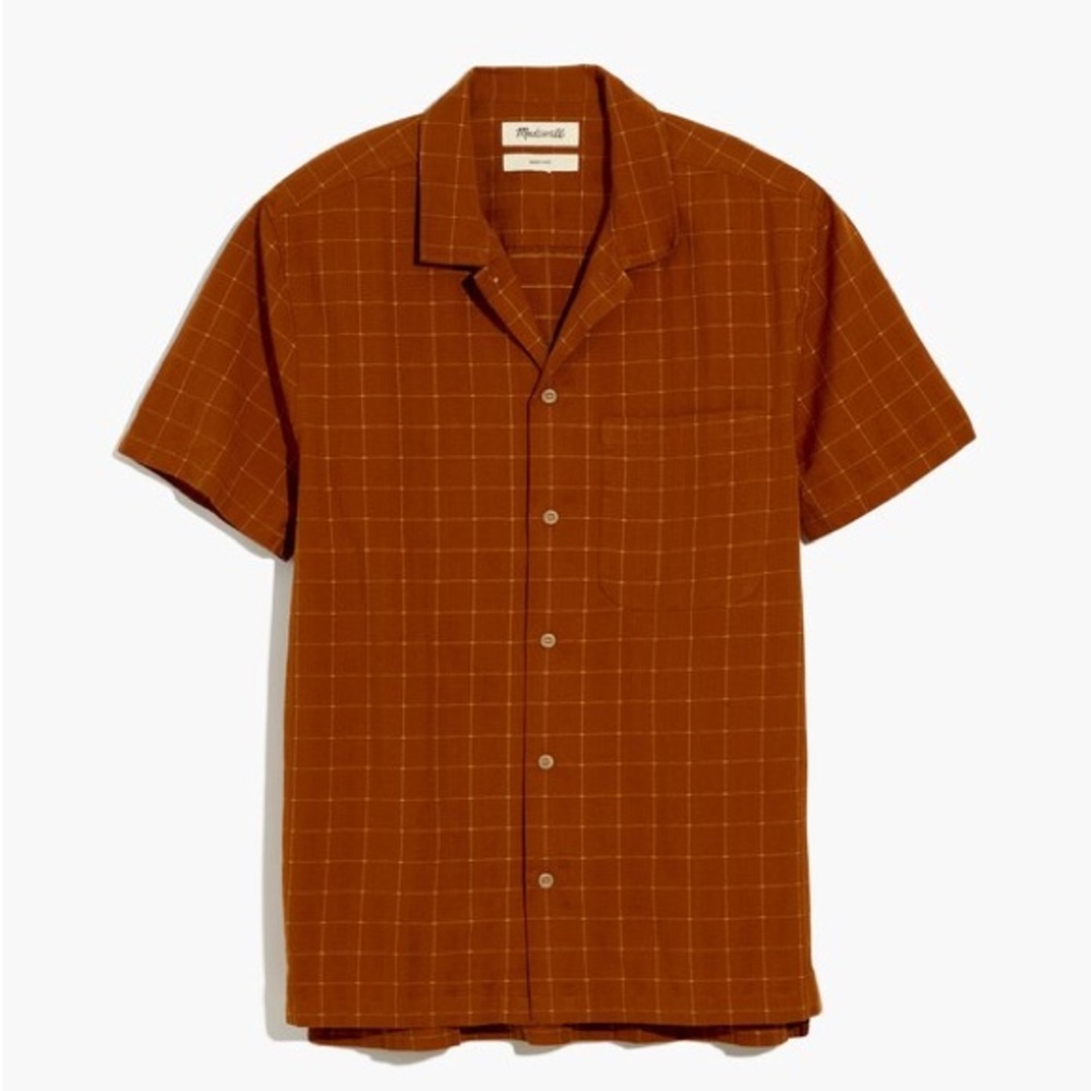 Madewell Easy Short-Sleeve Camp Shirt in Stitch Dobby